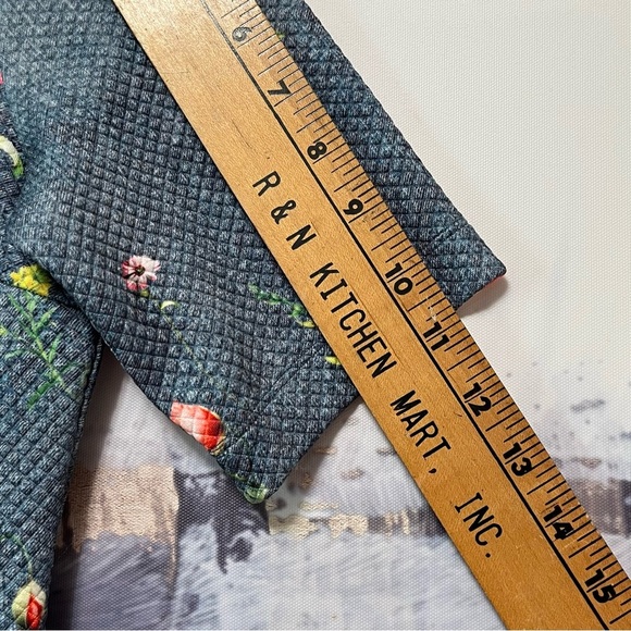 MARGARET O'LEARY Scuba Sheath Dress Womens‎ M Cottagecore Blue Floral Quilted - Picture 13 of 13